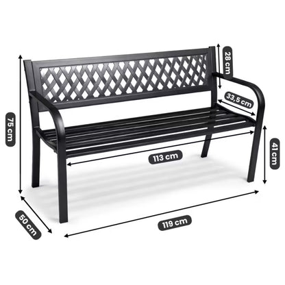 Havebænk Kalia 119x50 cm Sort Stål