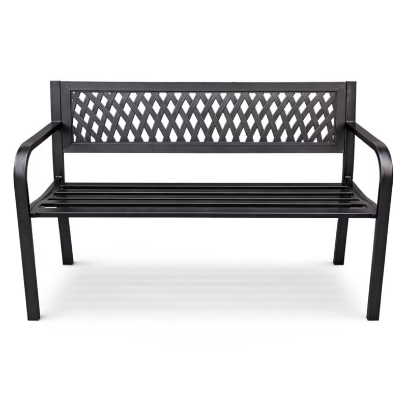 Havebænk Kalia 119x50 cm Sort Stål
