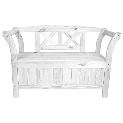 Havebænk Lena 119x43x75 cm Hvid med Opbevaring