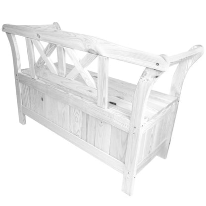 Havebænk Lena 119x43x75 cm Hvid med Opbevaring