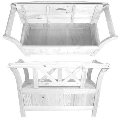 Havebænk Lena 119x43x75 cm Hvid med Opbevaring