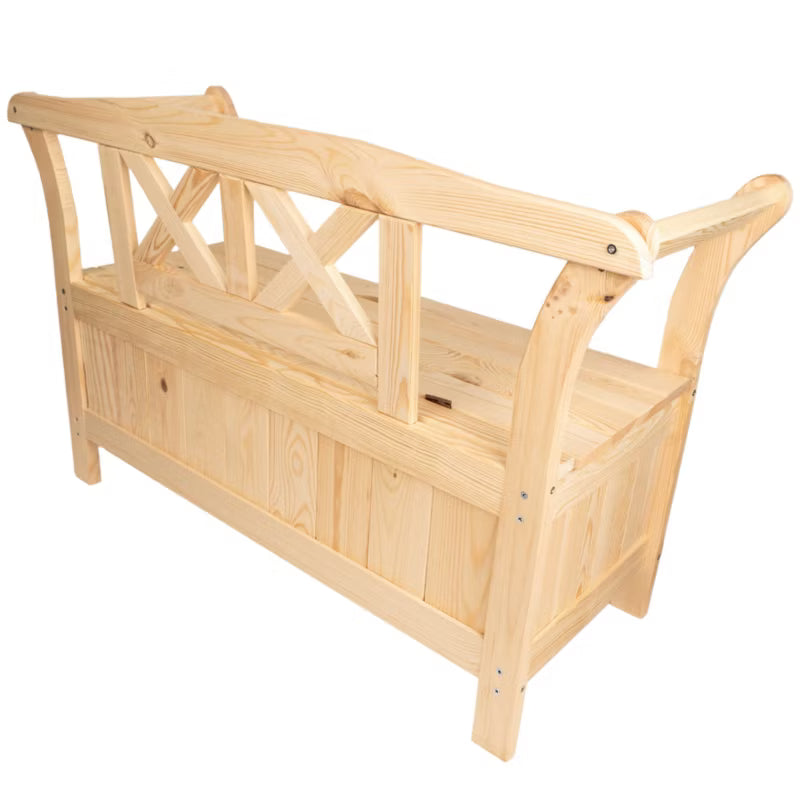 Havebænk Lena 119x43x75 cm med Opbevaring Fyrretræ