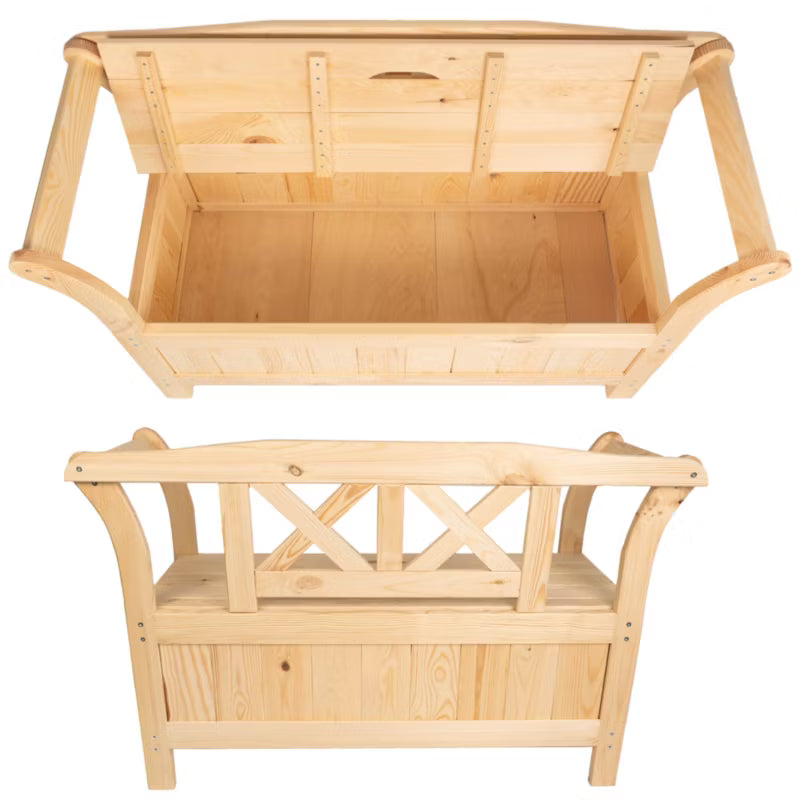 Havebænk Lena 119x43x75 cm med Opbevaring Fyrretræ