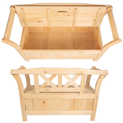 Havebænk Lena 119x43x75 cm med Opbevaring Fyrretræ