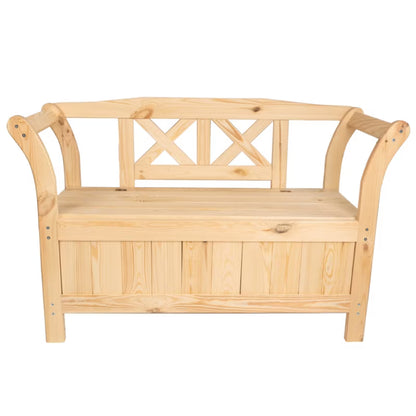 Havebænk Lena 119x43x75 cm med Opbevaring Fyrretræ