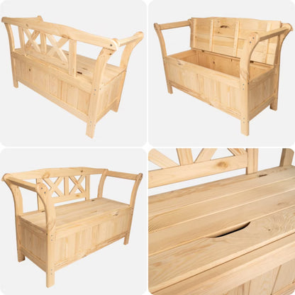 Havebænk Lena 119x43x75 cm med Opbevaring Fyrretræ