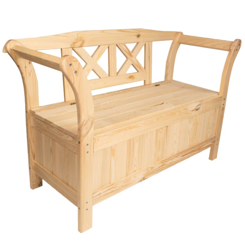 Havebænk Lena 119x43x75 cm med Opbevaring Fyrretræ