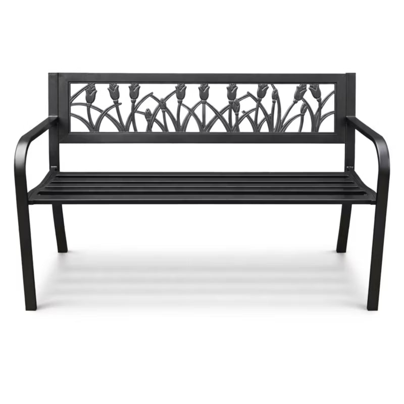 Havebænk LISSA 124 cm Sort Stål