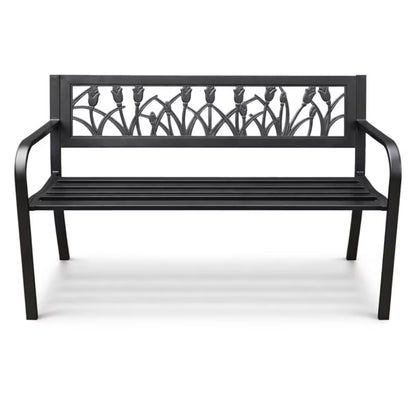Havebænk LISSA 124 cm Sort Stål