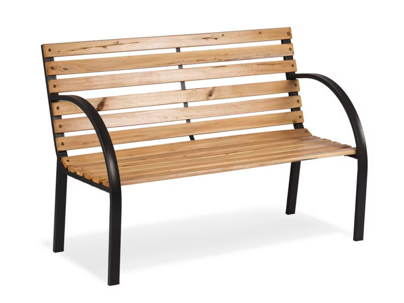 Havebænk Luca 117,5 cm Træ Grafit med Ryglæn