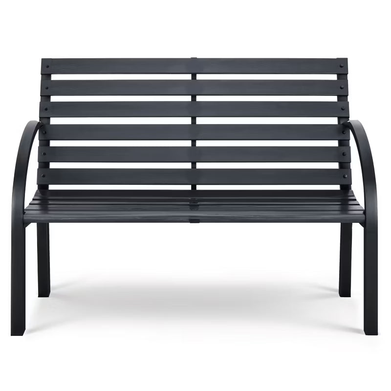 Havebænk Luca 117,5 cm Sort Træ og Stål