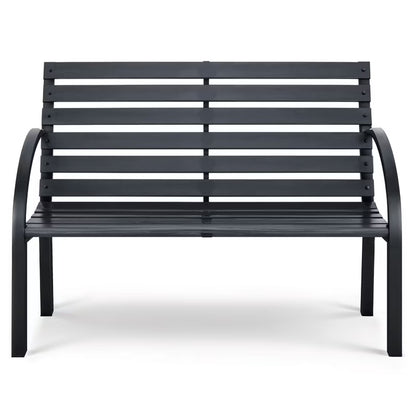 Havebænk Luca 117,5 cm Sort Træ og Stål