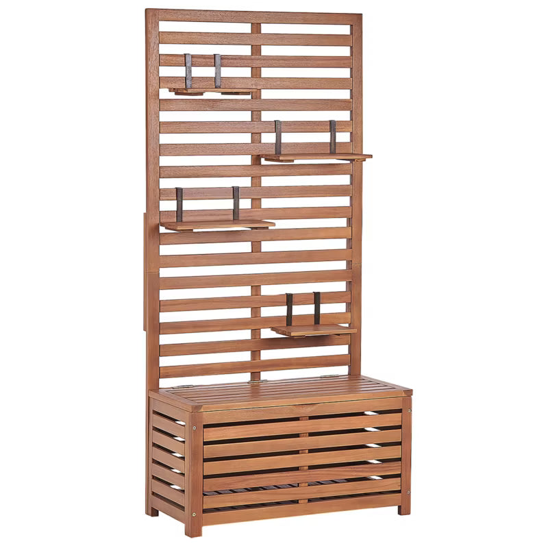 Havebænk Matino 80x40x170 cm med Opbevaring Brun Akacietræ