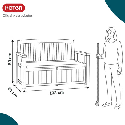 Havebænk med Opbevaring 227 Liter Grå