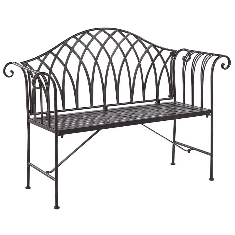 Havebænk Milazzo 130 cm Sort Metal