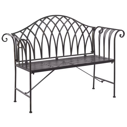 Havebænk Milazzo 130 cm Sort Metal