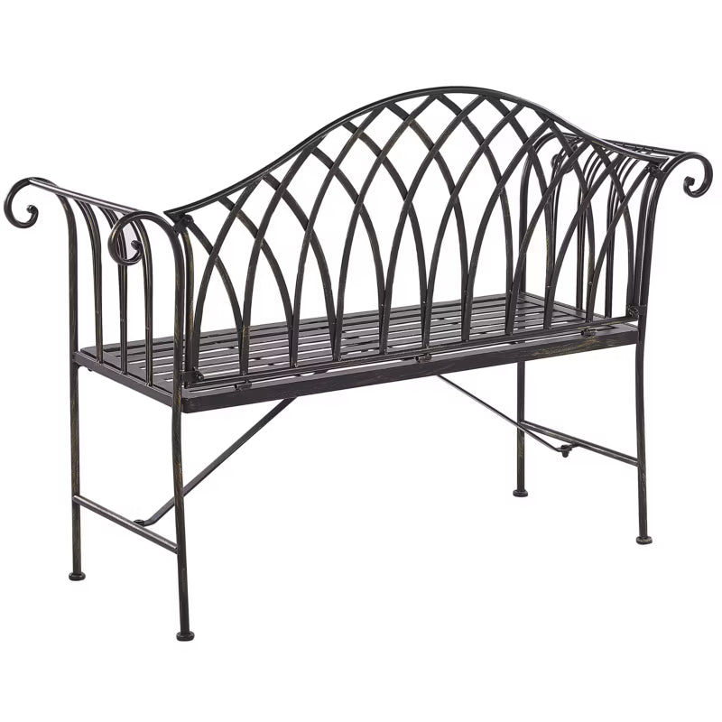 Havebænk Milazzo 130 cm Sort Metal