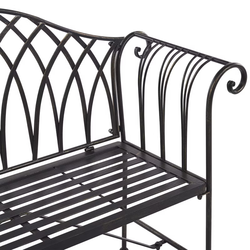 Havebænk Milazzo 130 cm Sort Metal