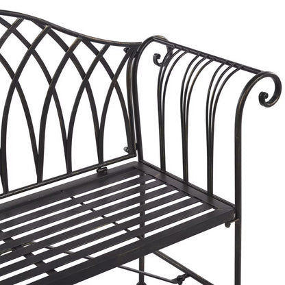 Havebænk Milazzo 130 cm Sort Metal