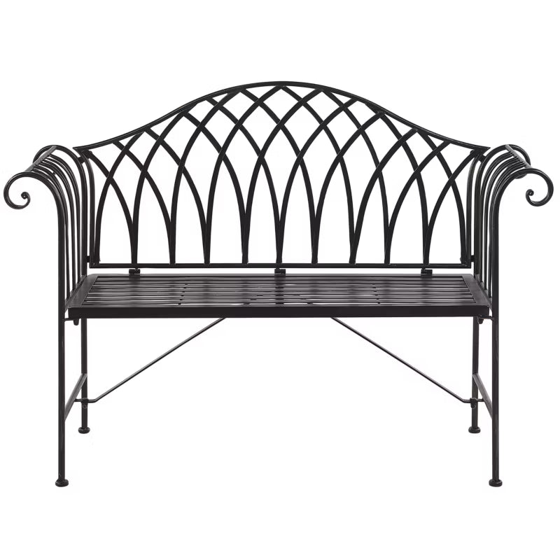 Havebænk Milazzo 130 cm Sort Metal