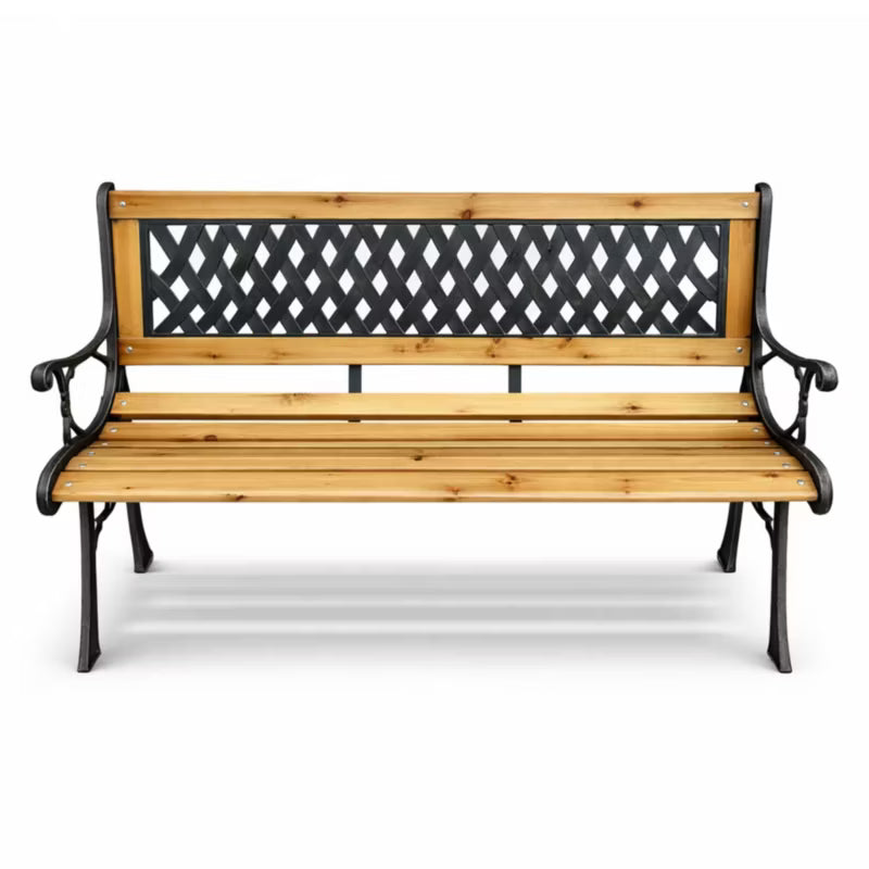 Havebænk Mirt 125x52 cm Brun Træ og Stål