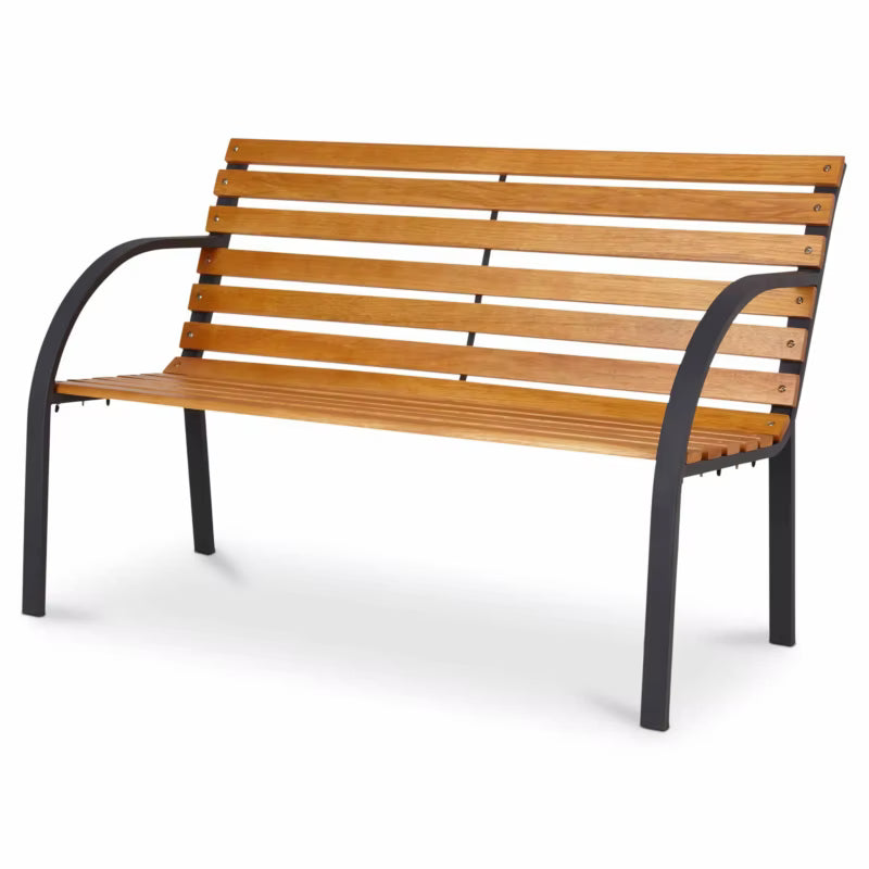 Havebænk Norfolk 122 cm Natur og Sort