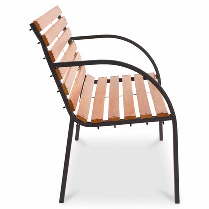 Havebænk Norfolk 122 cm Natur og Sort
