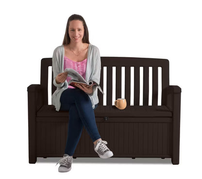 Havebænk Patio Bench 133x61x89 cm Brun med Opbevaring
