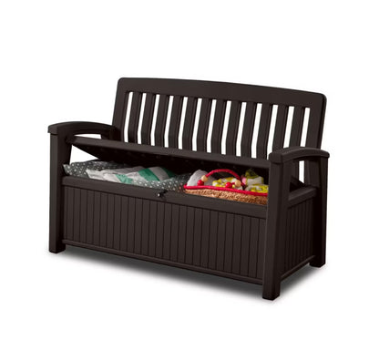 Havebænk Patio Bench 133x61x89 cm Brun med Opbevaring