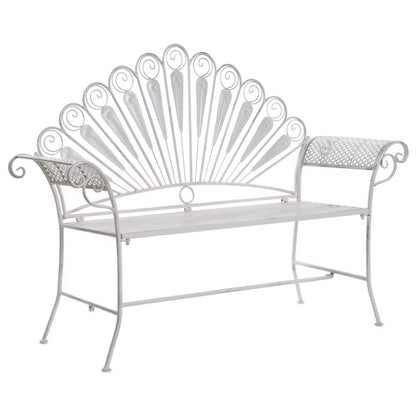 Havebænk Pavia 146 cm Hvid Metal