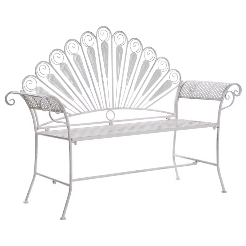 Havebænk Pavia 146 cm Hvid Metal