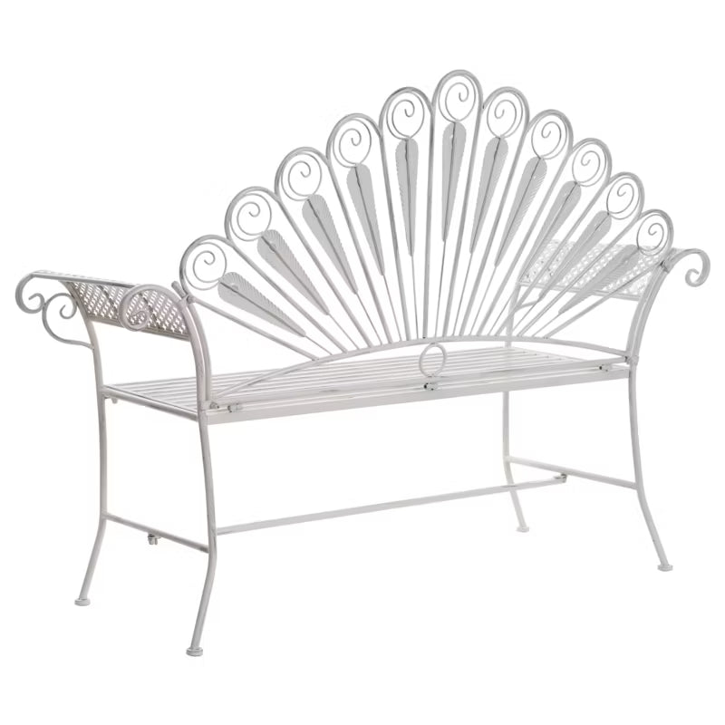 Havebænk Pavia 146 cm Hvid Metal