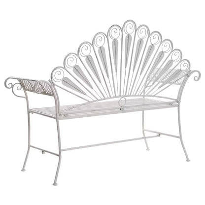 Havebænk Pavia 146 cm Hvid Metal