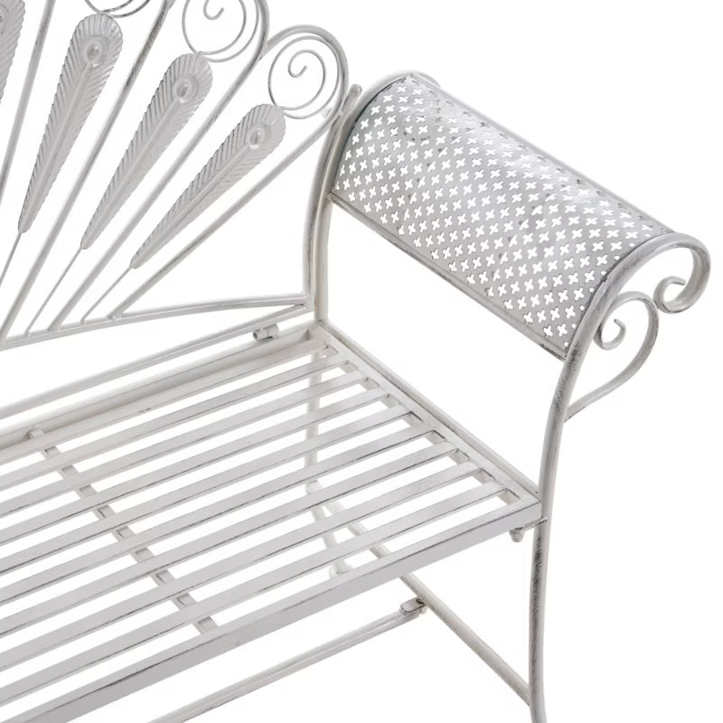 Havebænk Pavia 146 cm Hvid Metal