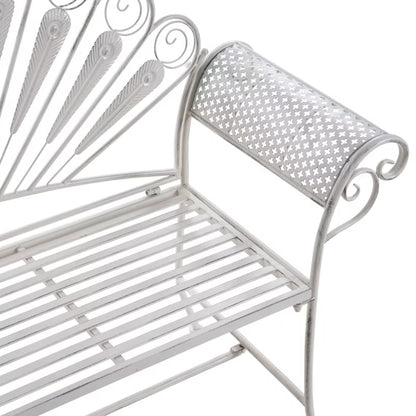 Havebænk Pavia 146 cm Hvid Metal