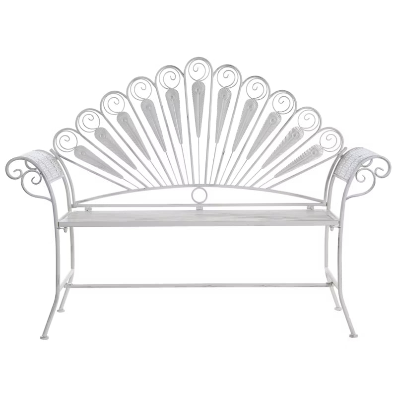 Havebænk Pavia 146 cm Hvid Metal