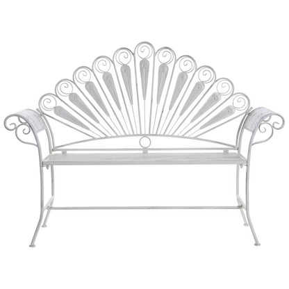 Havebænk Pavia 146 cm Hvid Metal