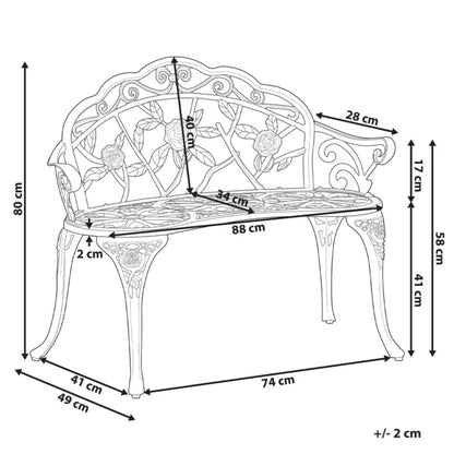 Havebænk Piura 88 cm Hvid Aluminium