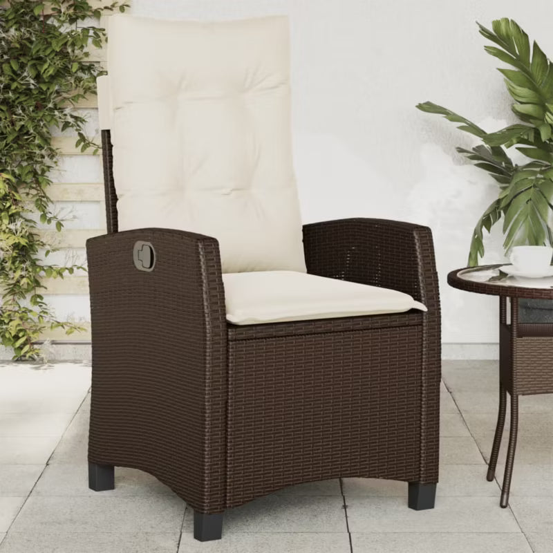 Havebænk Polyglat 57x66x93 cm Brun med Hynder 2 Stk.