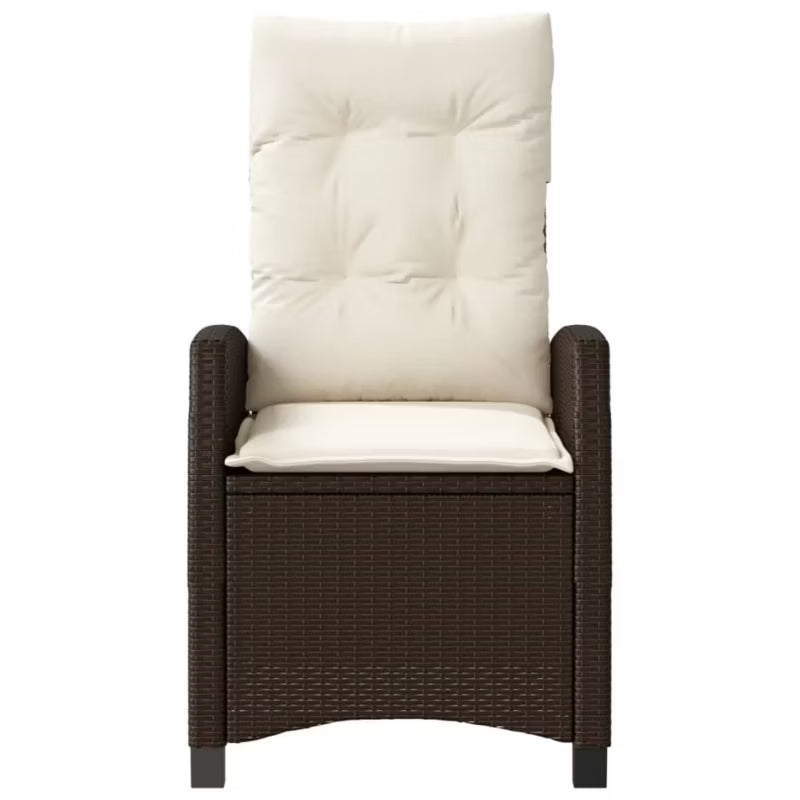 Havebænk Polyglat 57x66x93 cm Brun med Hynder 2 Stk.