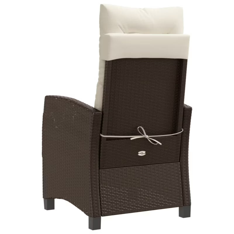 Havebænk Polyglat 57x66x93 cm Brun med Hynder 2 Stk.