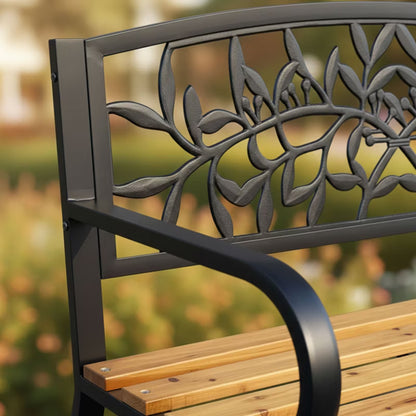 Havebænk REO 118 cm Sort og Træ