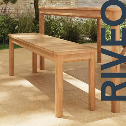 Havebænk Riveo 128x34 cm Akacie Natur Hvid