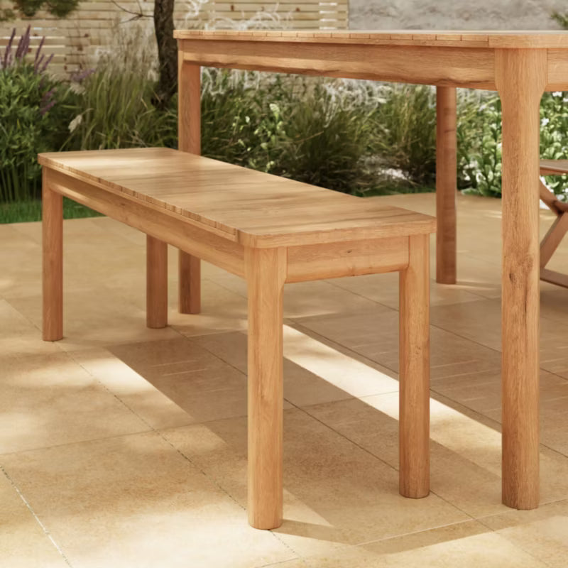 Havebænk Riveo 128x34 cm Akacie Natur Hvid