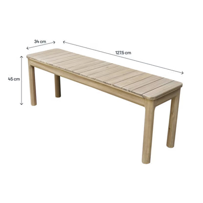 Havebænk Riveo 128x34 cm Akacie Natur Hvid
