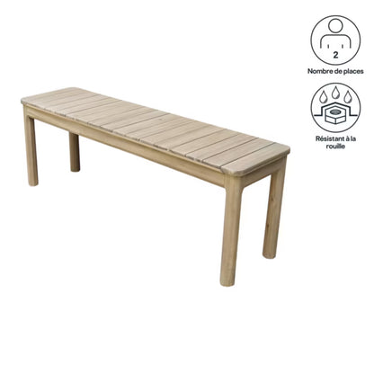 Havebænk Riveo 128x34 cm Akacie Natur Hvid
