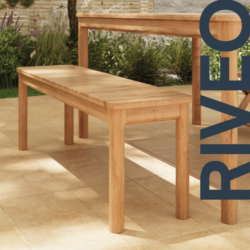Havebænk Riveo 128x34 cm Akacie Natur Hvid