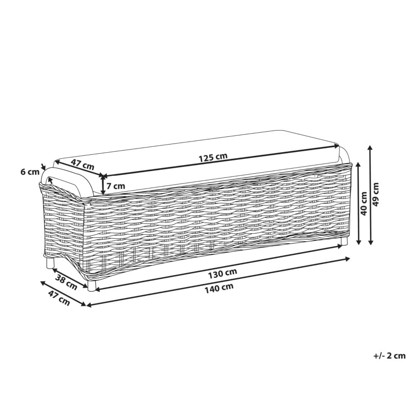 Havebænk Susua 140 cm Natur Rattan
