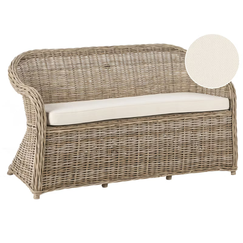 Havebænk Susua 150 cm Rattan Natur med Hynde