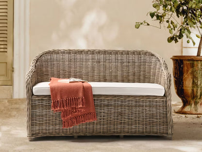Havebænk Susua 150 cm Rattan Natur med Hynde